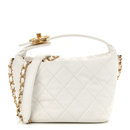 Chanel Lambskin Quilted Small Perfect Meeting Hobo White 1 of 10