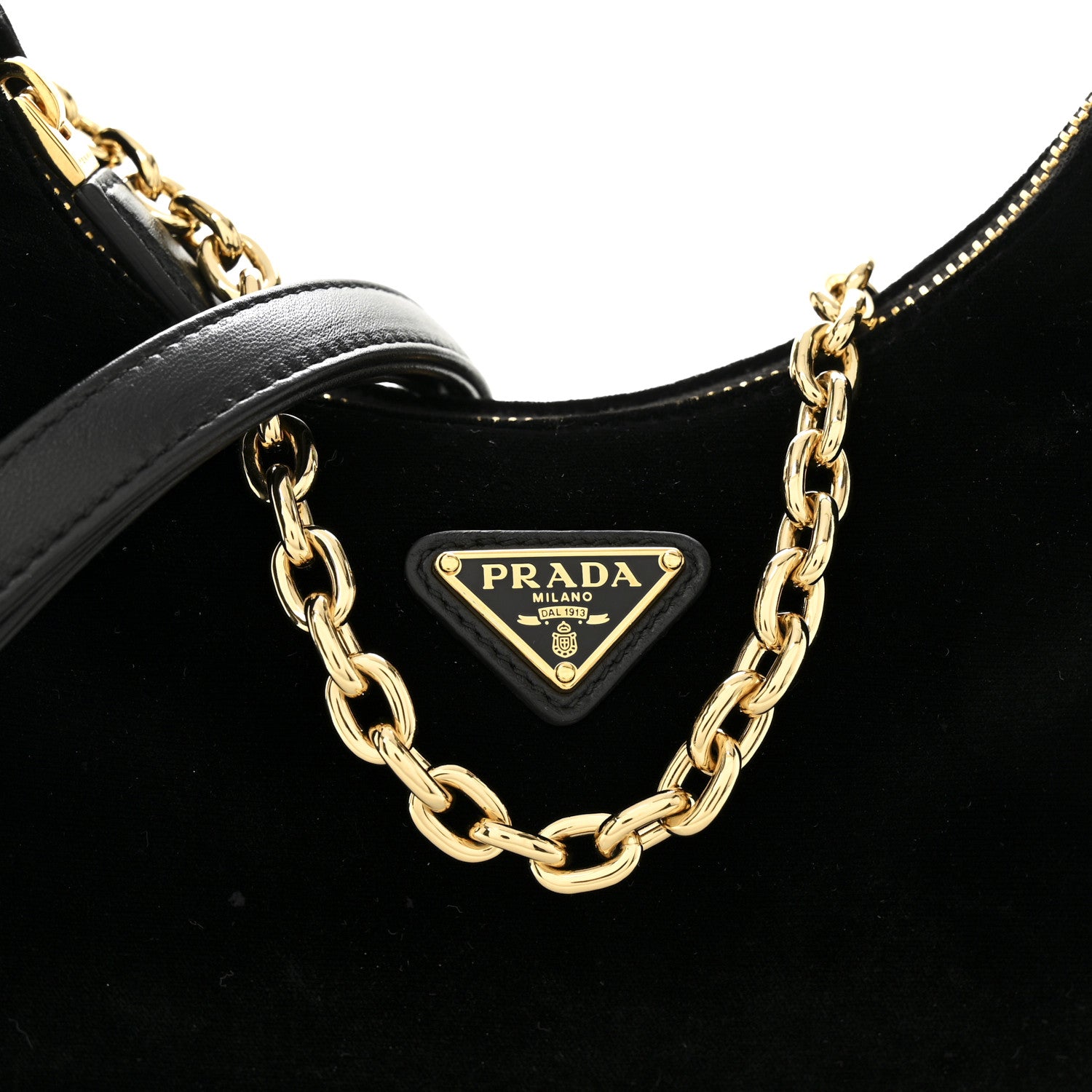 Prada Velvet Nappa Mini Re-Edition Shoulder Bag Black 7 of 9