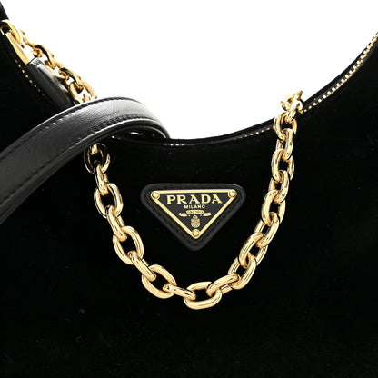 Prada Velvet Nappa Mini Re-Edition Shoulder Bag Black 7 of 9