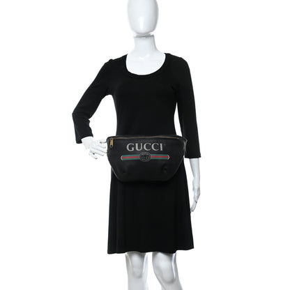 Gucci Grained Calfskin Logo Belt Bag Black 2 of 9