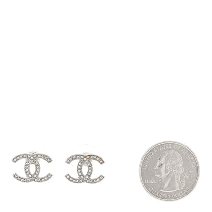Chanel Crystal CC Earrings Silver 2 of 5