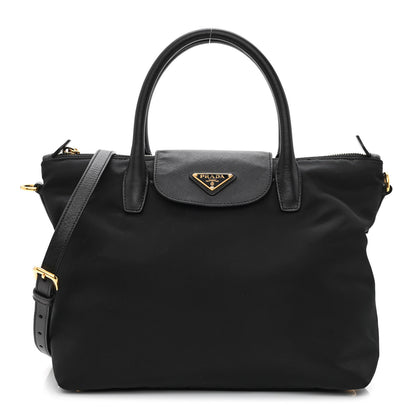 Prada Tessuto Nylon Saffiano Tote Black 1 of 12