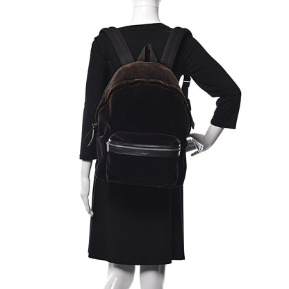Saint Laurent Velvet City Backpack Black 2 of 15