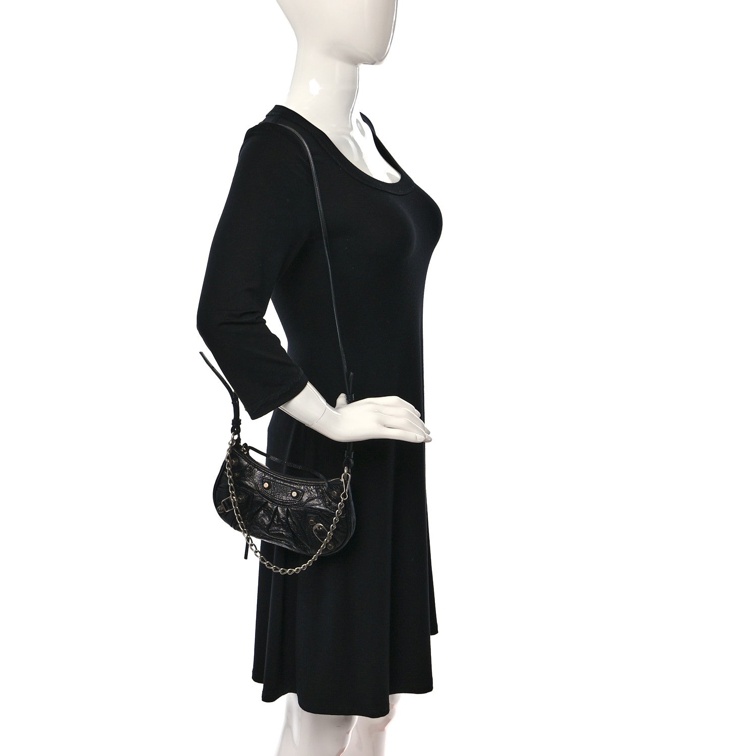 Balenciaga Agneau Arena Le Cagole Mini Purse With Chain Black 2 of 9