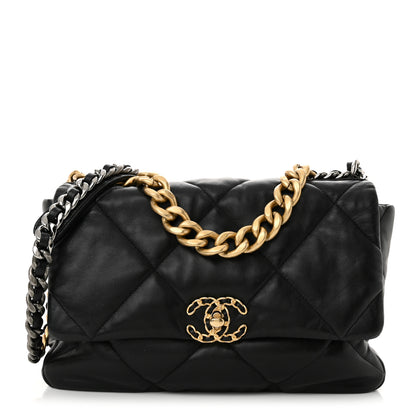 Chanel Lambskin Quilted Large Chanel 19 Flap Black 1 of 12
