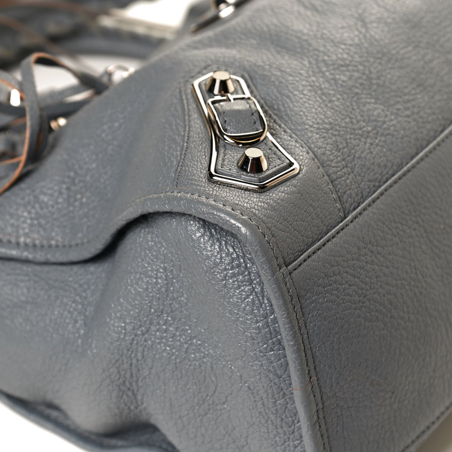 Balenciaga Chevre Silver Metallic Edge Hardware City Bleu Acier 12 of 12