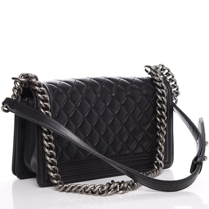 Chanel Lambskin Quilted Medium Boy Flap Black 3 of 13