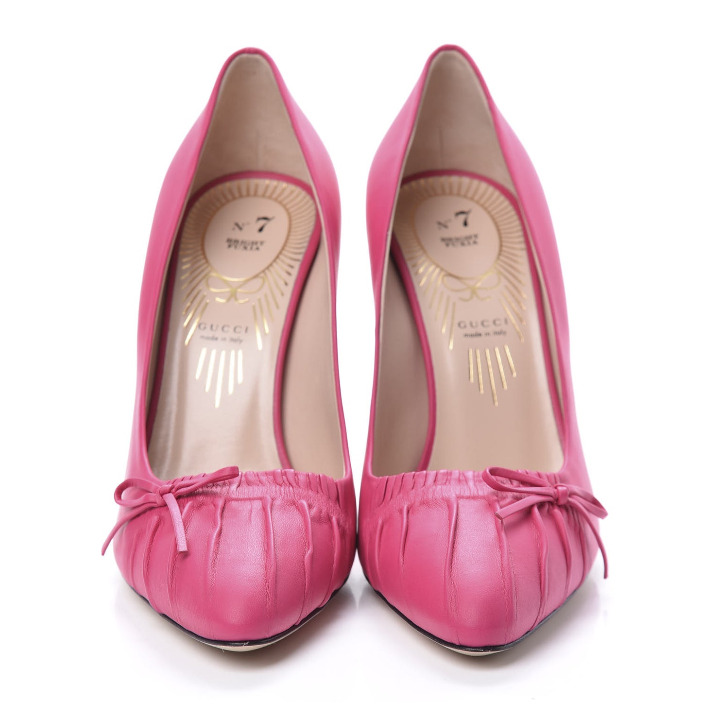Nappa Bow High Heel Pumps 38.5 Bright Fuxia