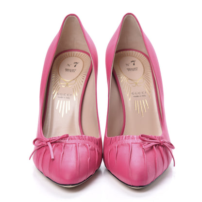 Gucci Nappa Bow High Heel Pumps 38.5 Bright Fuxia 2 of 12