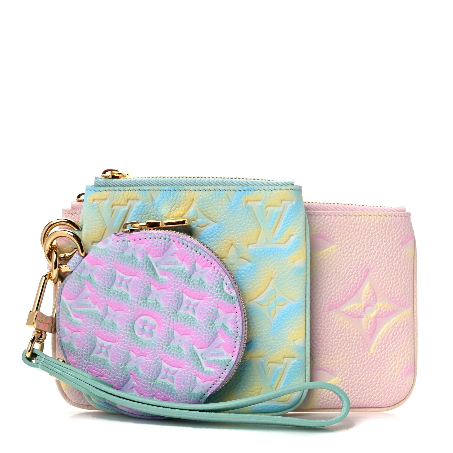 Empreinte Monogram Summer Stardust Trio Pouch Pink Water Green Lilas