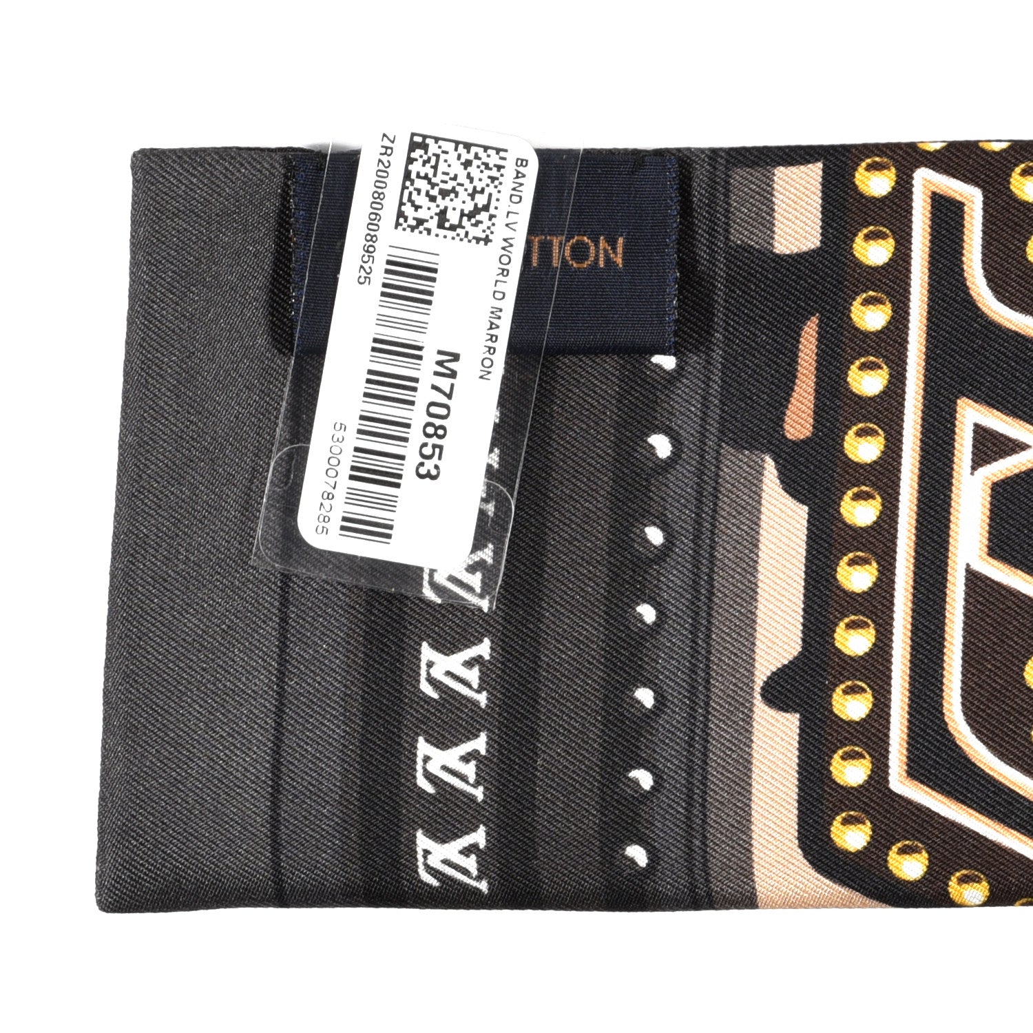 Louis Vuitton Silk Monogram LV World Bandeau Brown 3 of 3