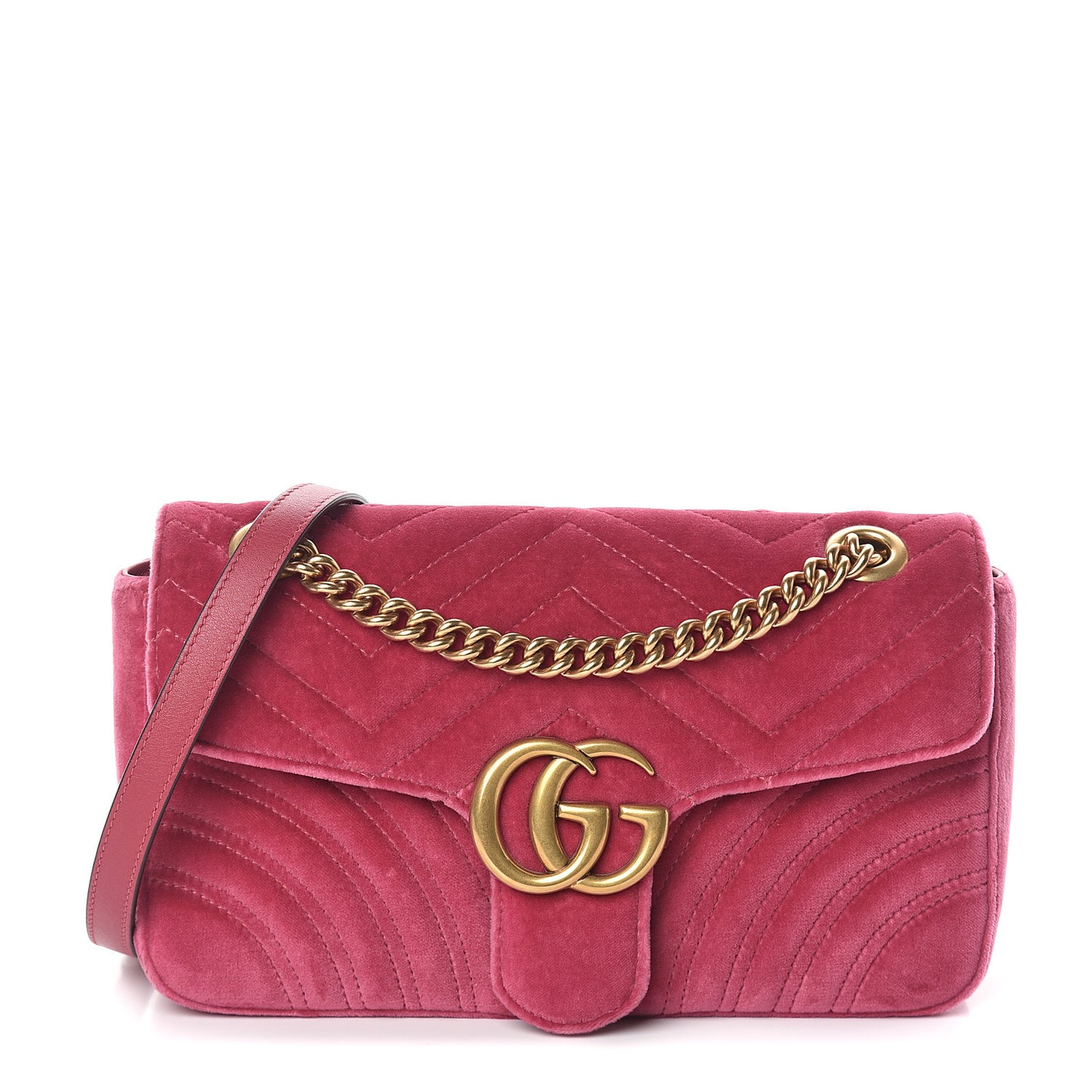 Velvet Matelasse Small GG Marmont Shoulder Bag Light Raspberry Rose
