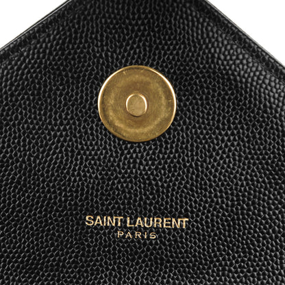 Saint Laurent Grain De Poudre Matelasse Chevron Large Monogram Satchel Black 6 of 8