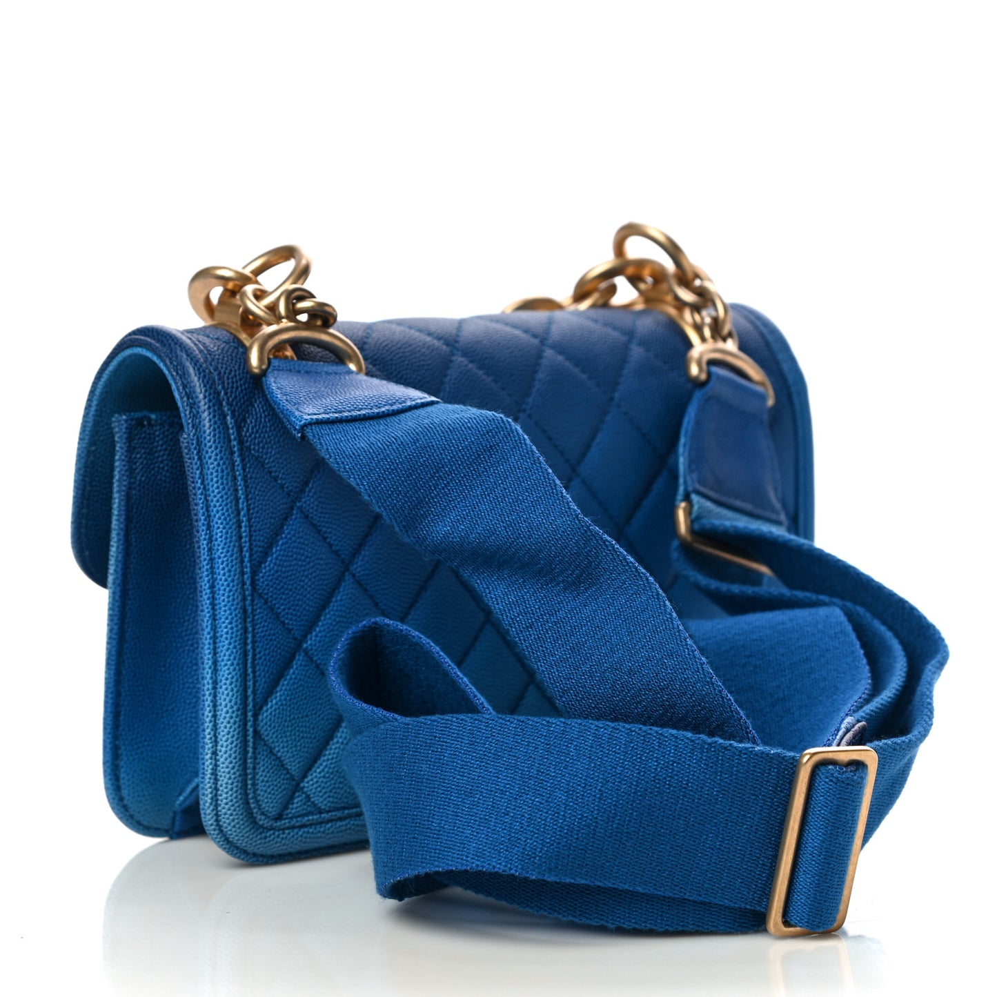Caviar Quilted Small Sunset On The Sea Flap Blue