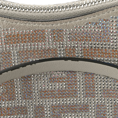 Fendi Iridescent Crystal Vitello Laminato Suede FF Mini Fendigraphy Hobo Bag Capuccino 12 of 12