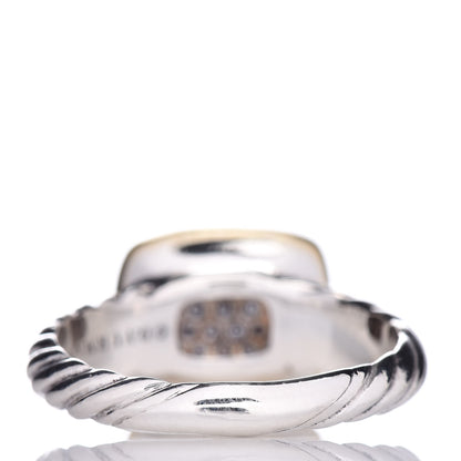 David Yurman Sterling Silver 18K Yellow Gold Diamond 10mm Noblesse Ring 54 7 4 of 6