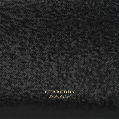 Burberry Derby Calfskin House Check Medium Banner Tote Black 9 of 11
