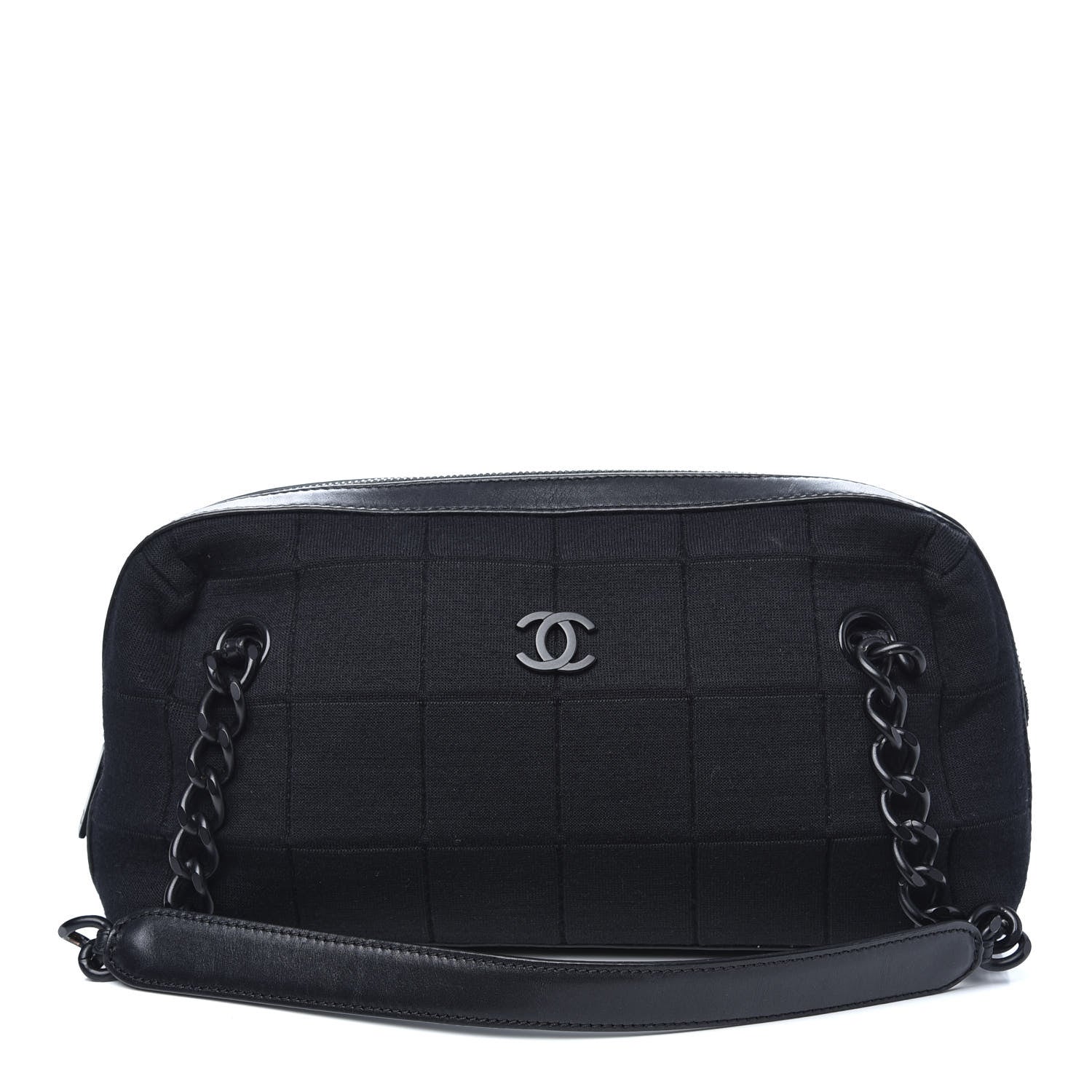 Chanel Jersey Quilted Chocolate Bar Shoulder Bag Black 1 of 9