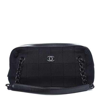 Chanel Jersey Quilted Chocolate Bar Shoulder Bag Black 1 of 9