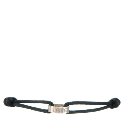 Cartier 18K White Gold Charity LOVE Adjustable Cord Bracelet Black 1 of 6