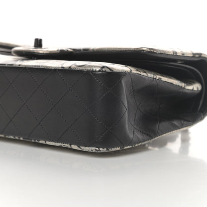 Chanel Lambskin Hand Painted Medium Double Flap Black 10 of 13