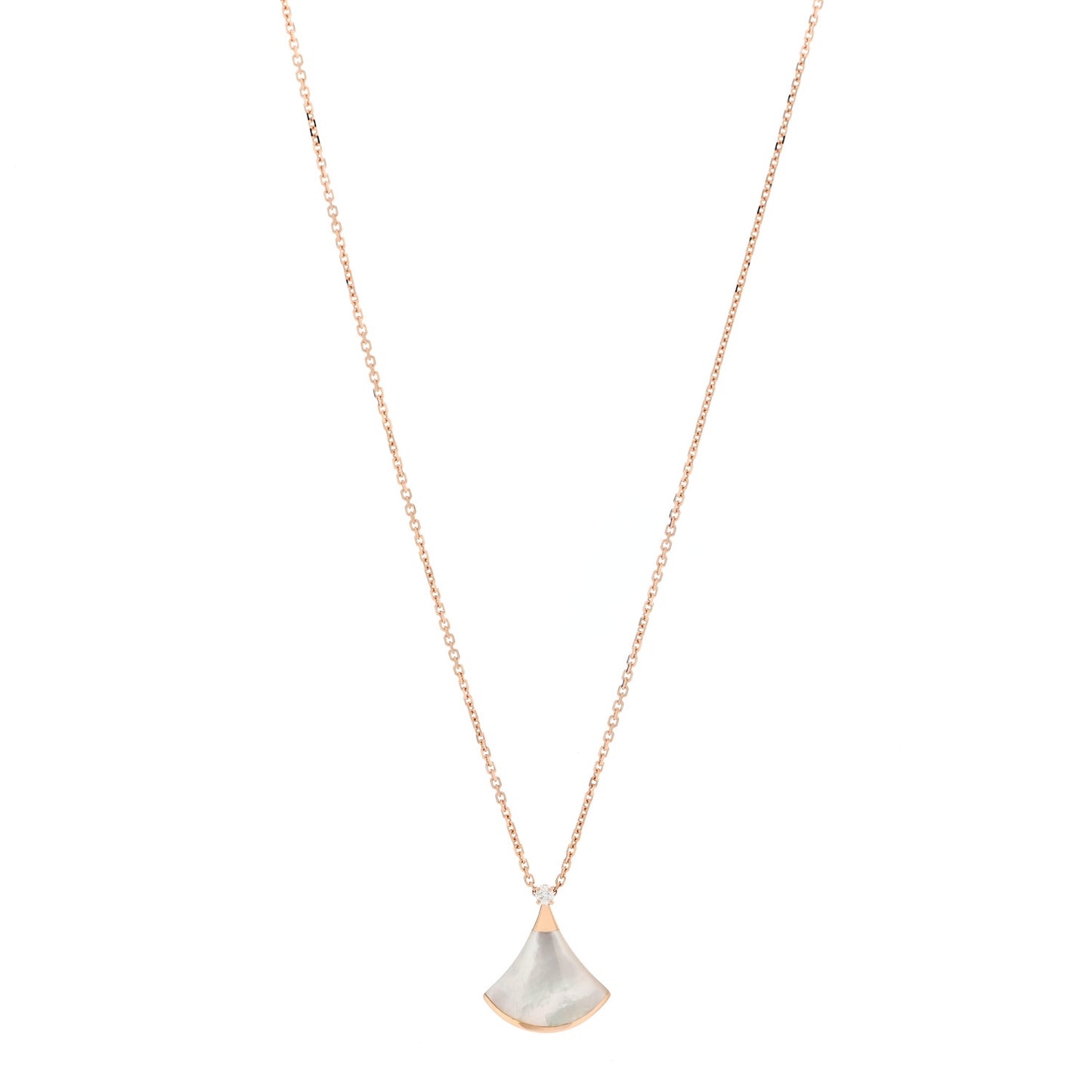 18K Rose Gold Diamond Mother of Pearl Small Divas' Dream Pendant Necklace