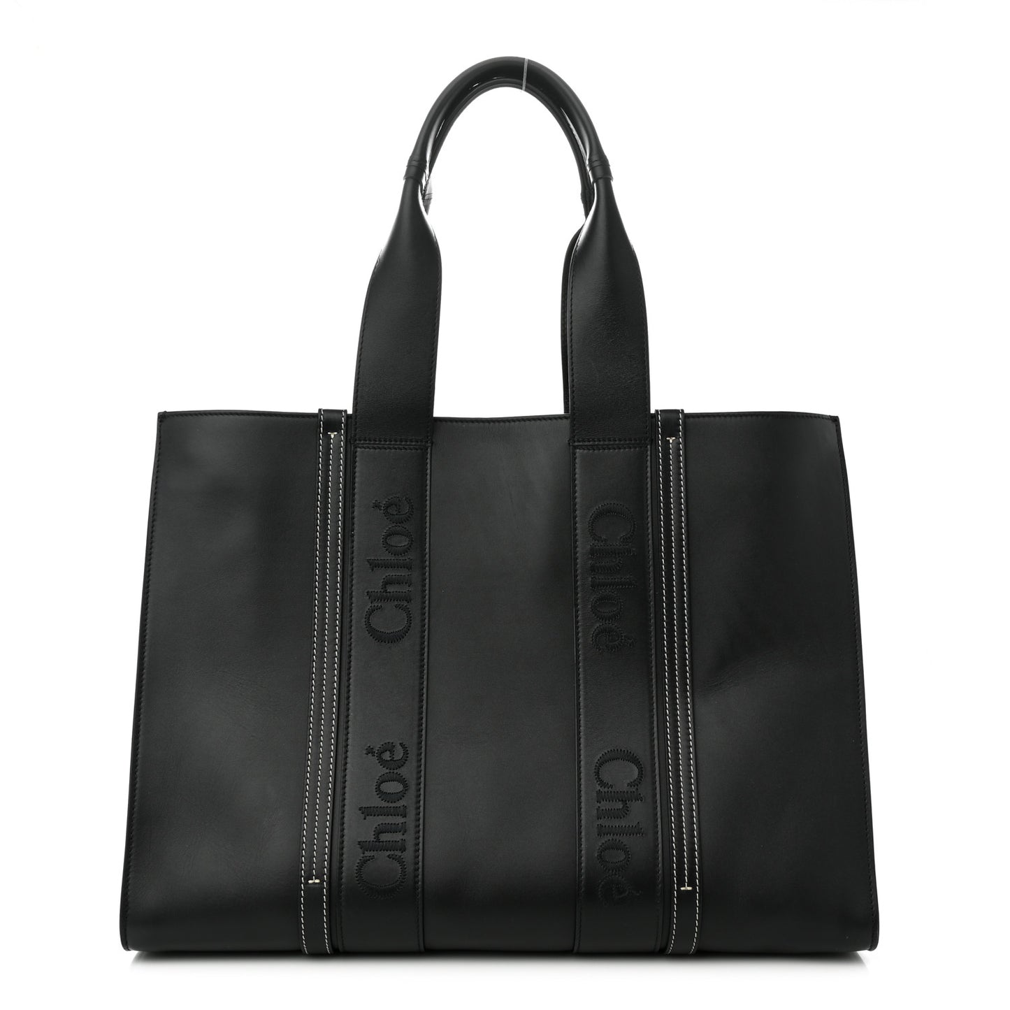 Calfskin Large Woody Tote Black