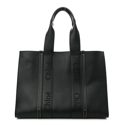 Chloe Calfskin Large Woody Tote Black 1 of 9