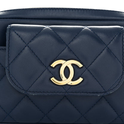Chanel Lambskin Quilted Waist Bag With Pouch Blue 9 of 11