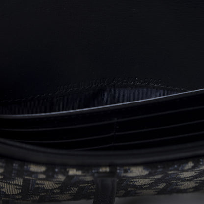 Christian Dior Oblique Saddle Chain Long Wallet Blue 8 of 11