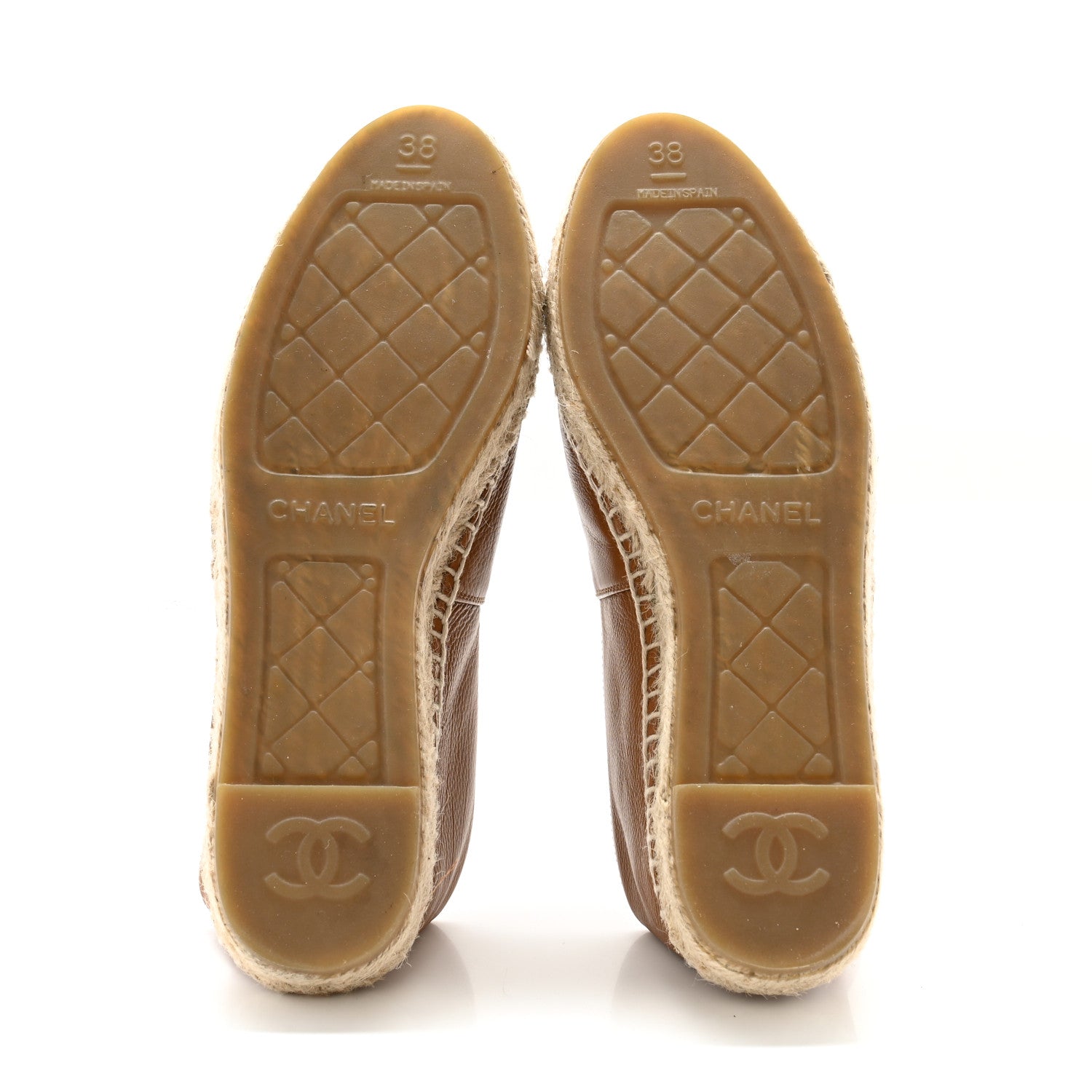 Chanel Lambskin CC Espadrilles 38 Light Brown 5 of 9