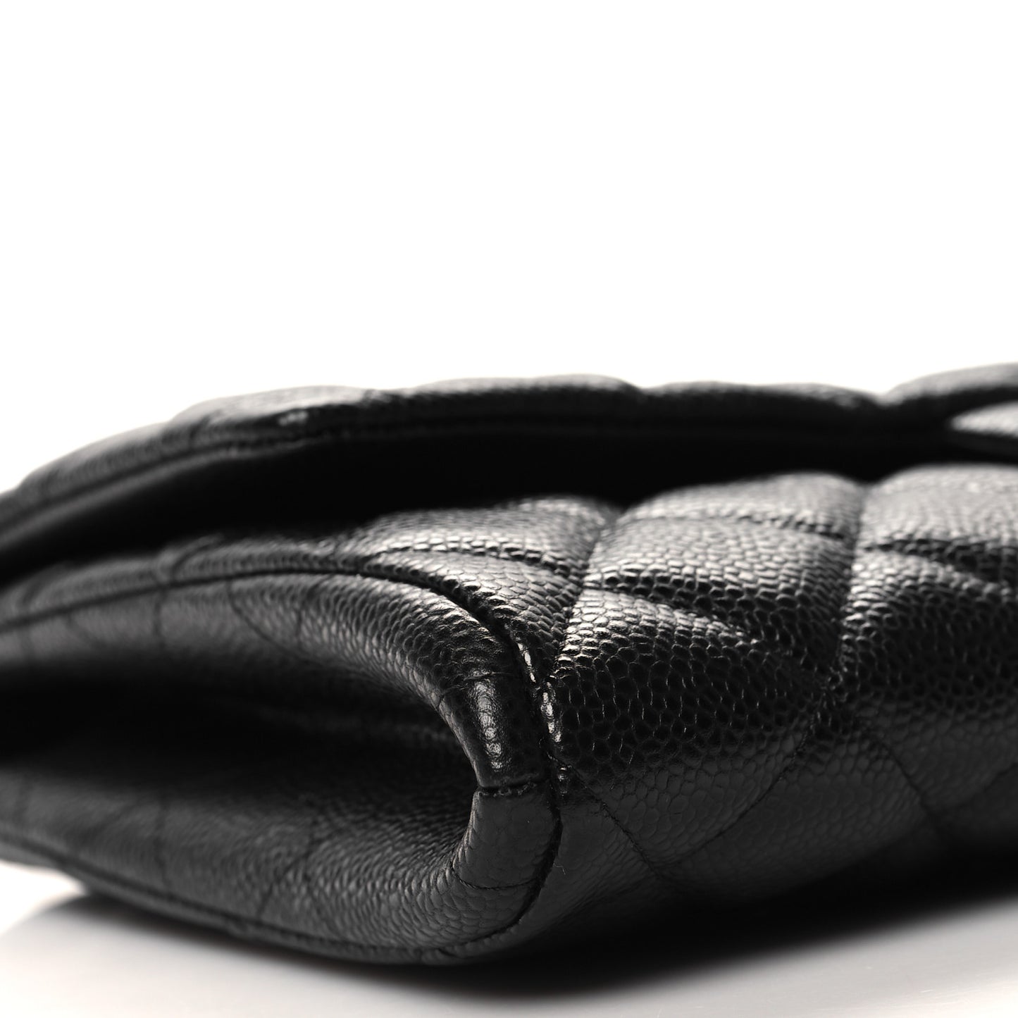 Caviar Quilted Clutch With Chain Flap Black