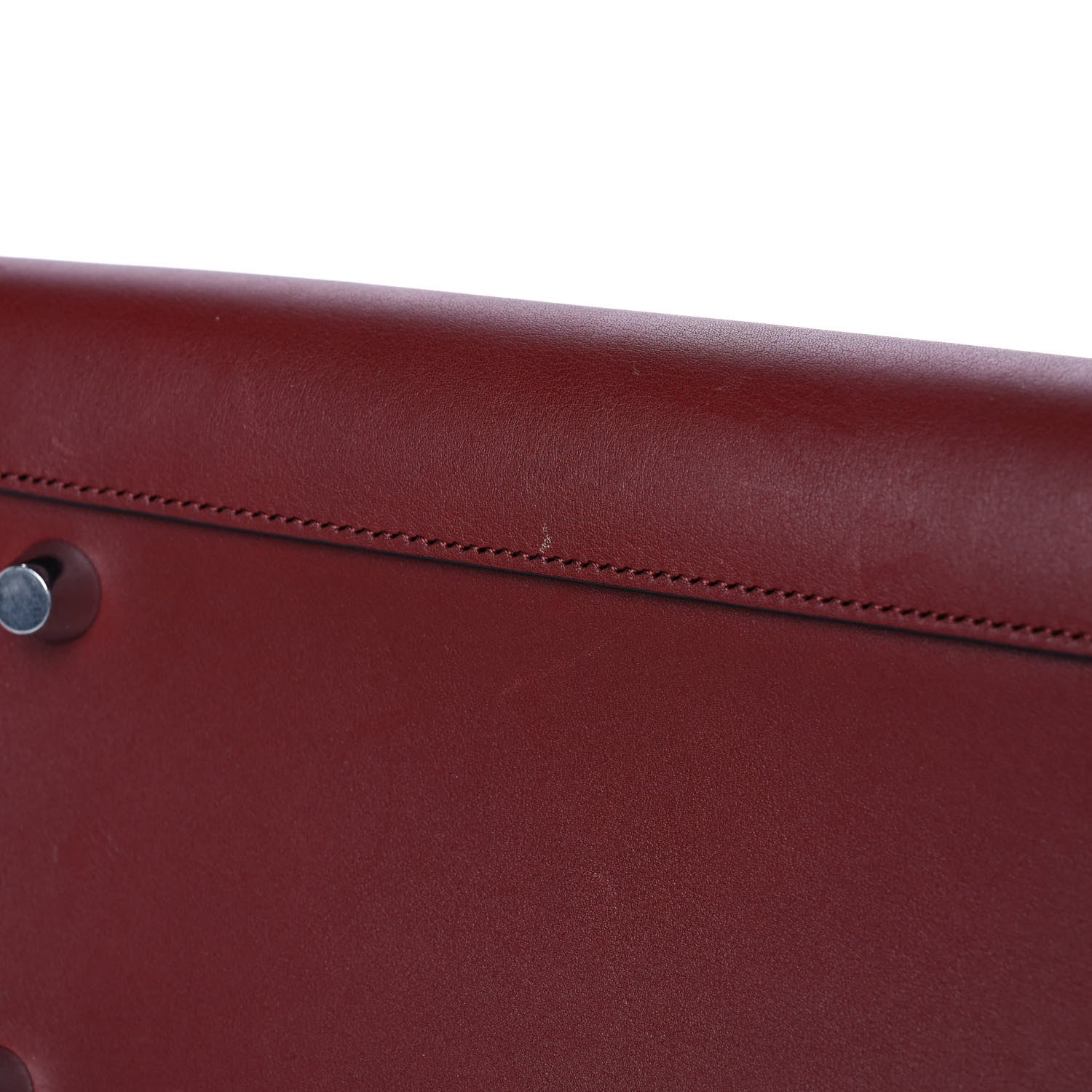 Celine Smooth Calfskin Micro Bi-Color Braided Belt Bag Red Wood 11 of 11