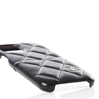 Chanel Grained Lambskin Quilted iPhone XI Pro Coco Tech Case Black 4 of 7