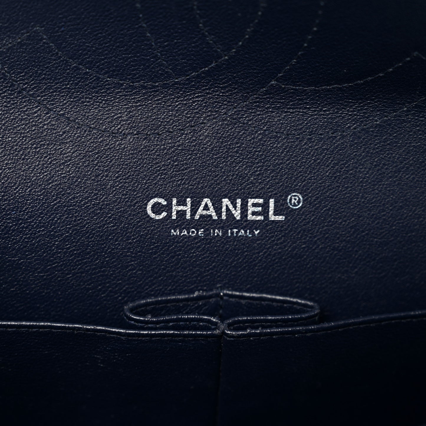 Caviar Quilted Jumbo Double Flap Navy Blue