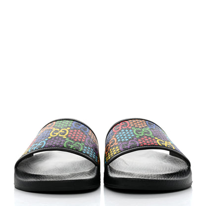 Gucci GG Supreme Monogram Psychedelic Slide Sandals 11 Black Multicolor 2 of 8