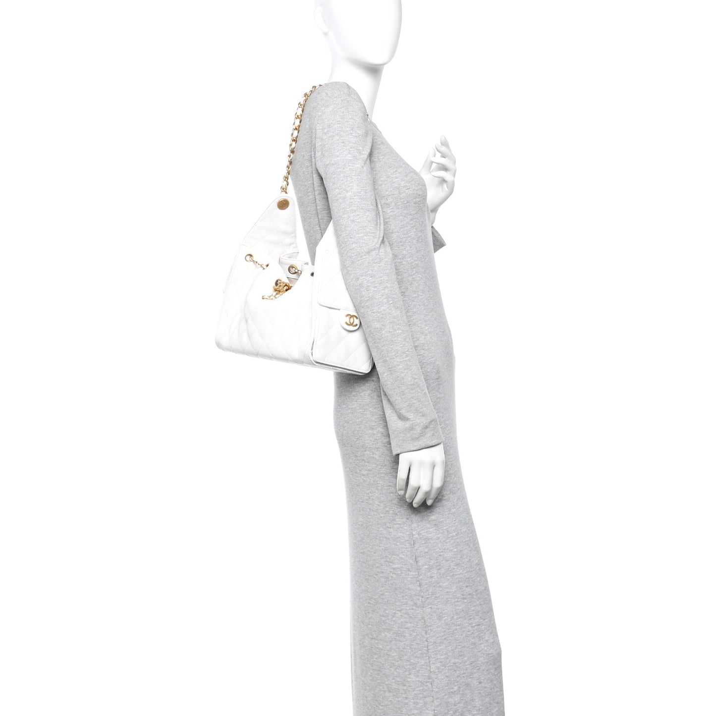 Caviar Quilted Small Chanel 25 Handbag White