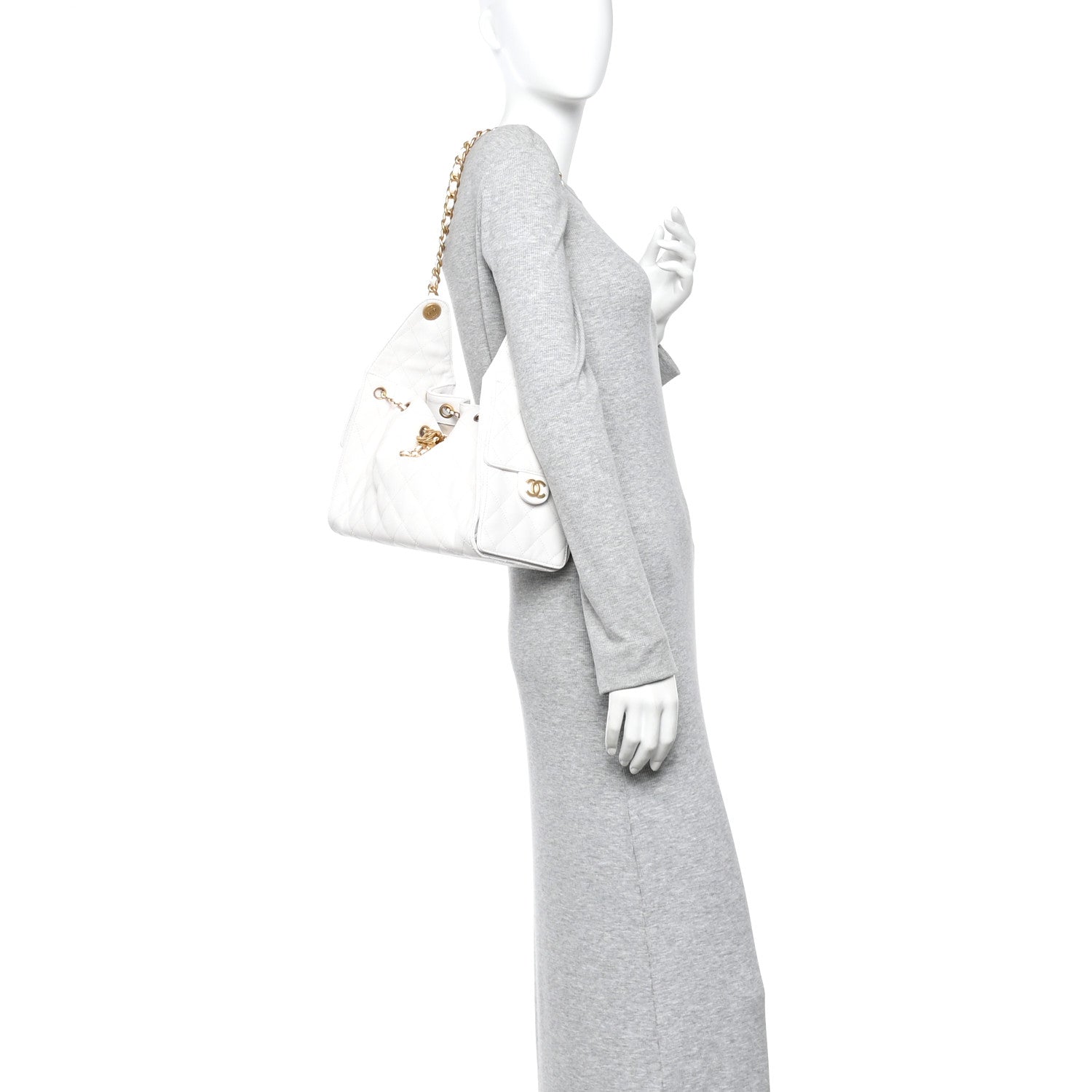 Chanel Caviar Quilted Small Chanel 25 Handbag White 2 of 12