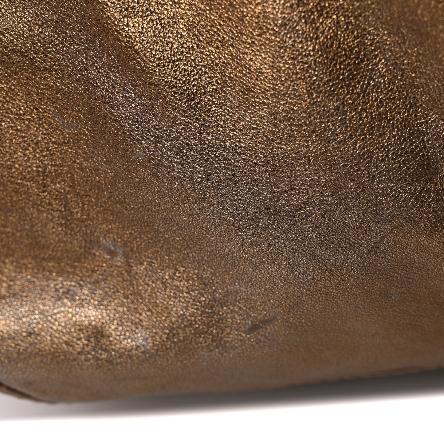 Metallic Calfskin Small Nuage Bow Hobo Gold