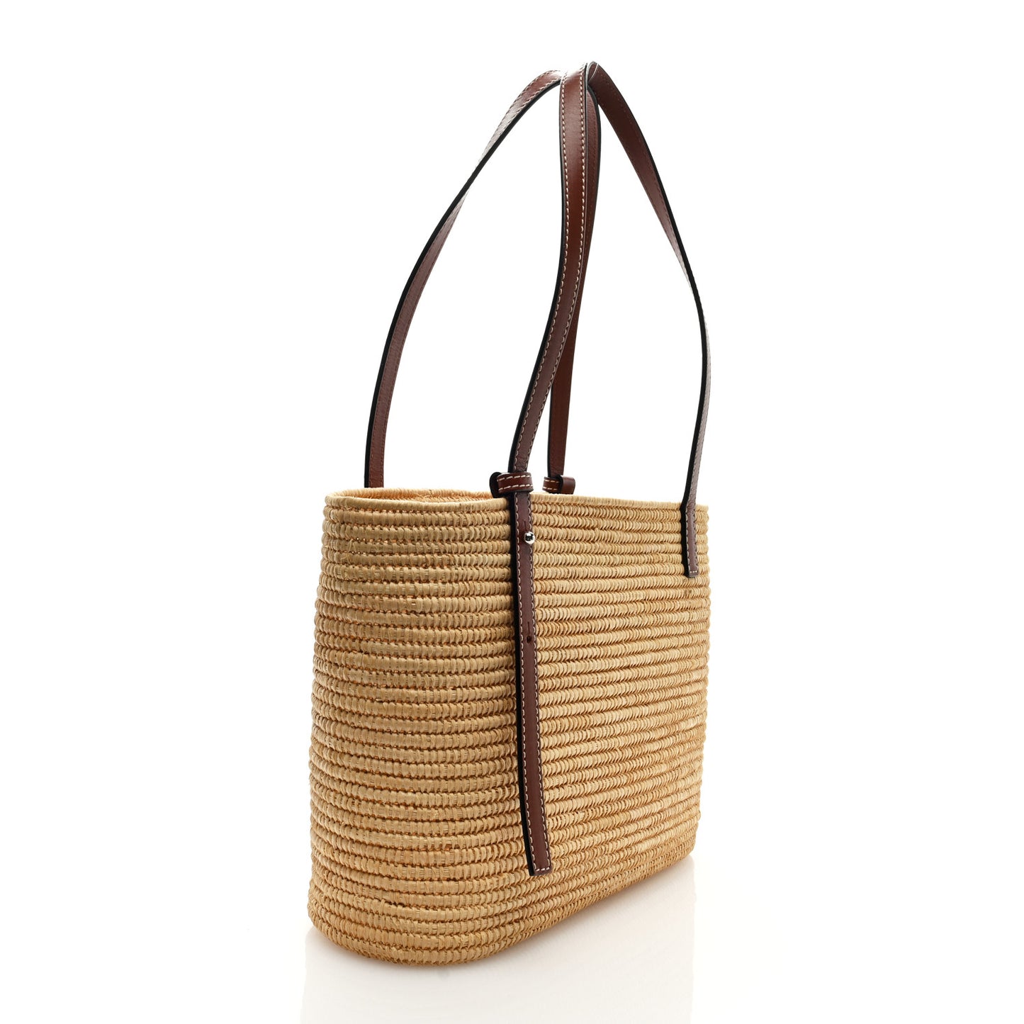 Raffia Small Square Basket Tote Bag Natural Tan