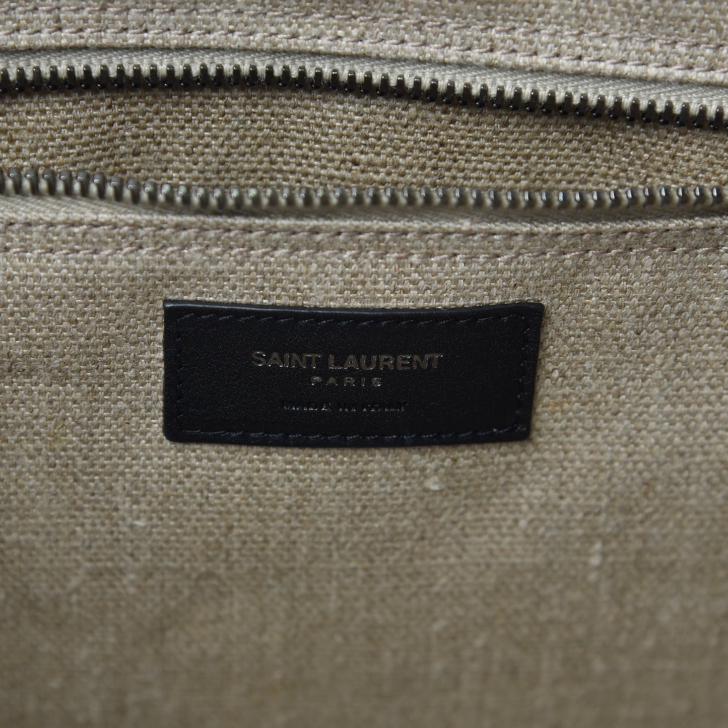 Linen Calfskin Rive Gauche Tote Optic White