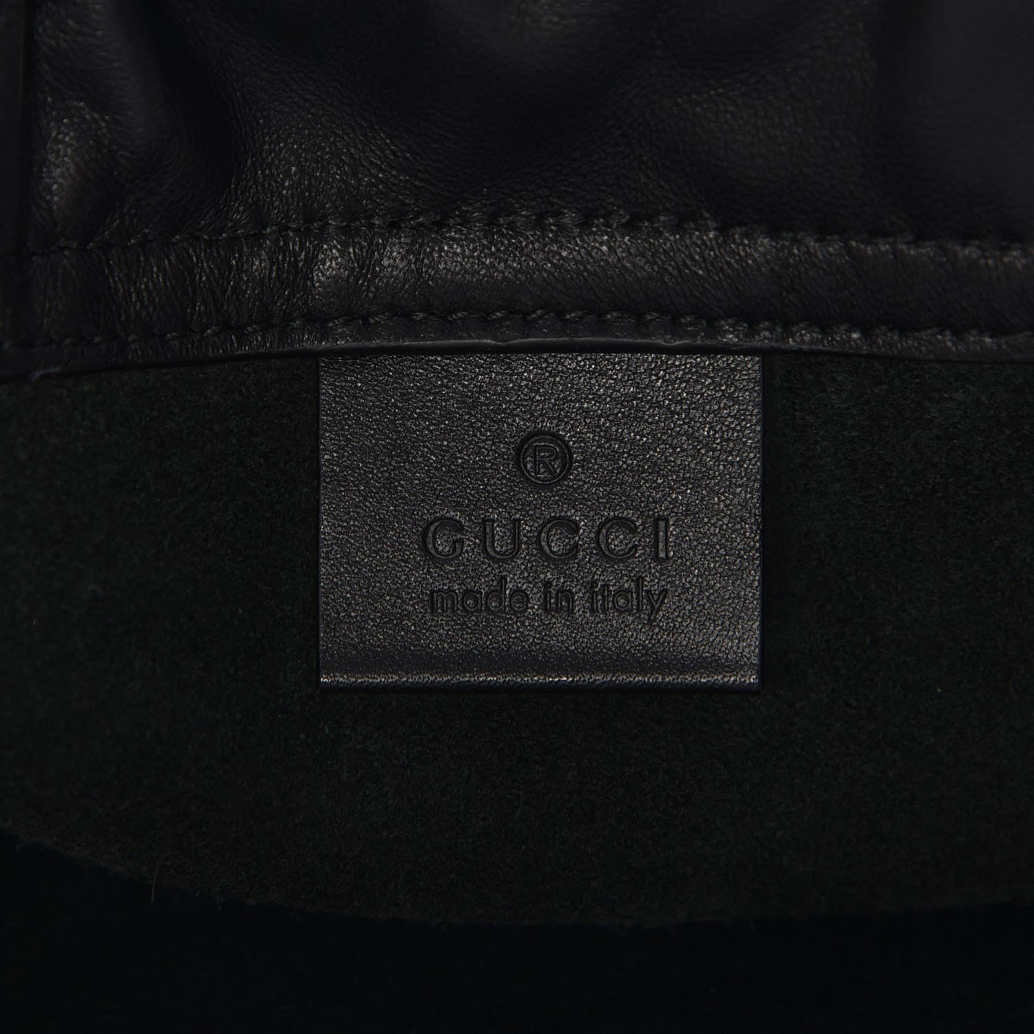 Gucci Calfskin Coco Capitan Logo Drawstring Backpack Black 6 of 7