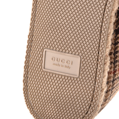 Gucci Wool Tweed Plaid Houndstooth Mens Fria Horsebit Loafers 9.5 Mahogany Black 8 of 9