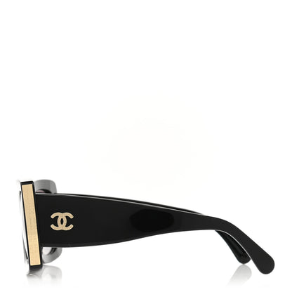 Chanel Acetate Rectangle Sunglasses 5435 Black 3 of 7