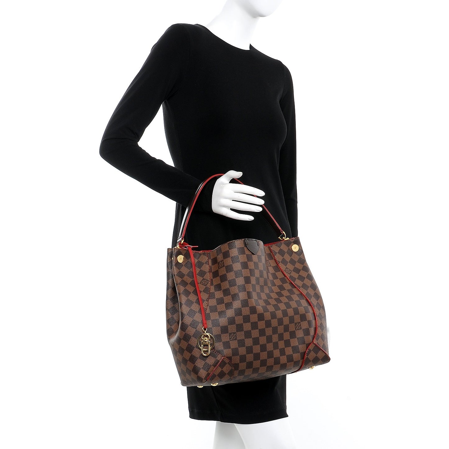 Damier Ebene Caissa Hobo Cherry
