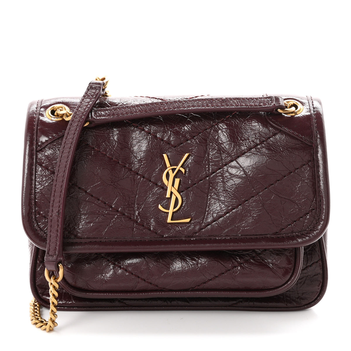 Grained Lambskin Monogram Mini Niki Chain Satchel Arabica