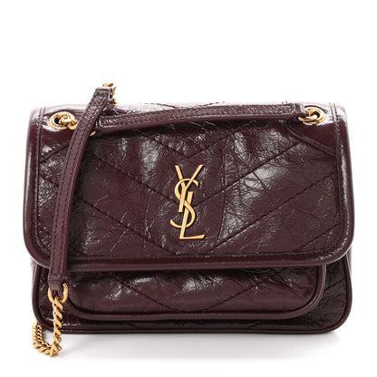 Saint Laurent Grained Lambskin Monogram Mini Niki Chain Satchel Arabica 1 of 11