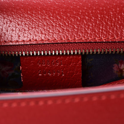 Gucci Calfskin Bamboo Web Medium Falena Moth Top Handle Bag Hibiscus Red 8 of 8