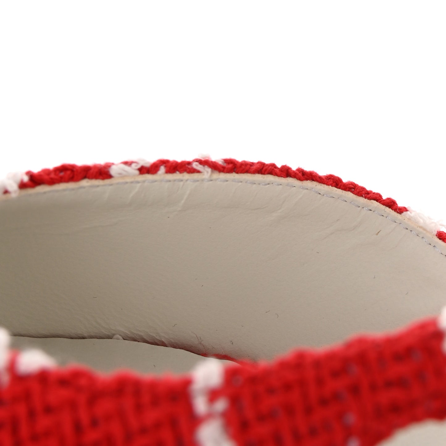 Tweed Grosgrain Cap Toe CC Slingback Pumps 39.5 Red White