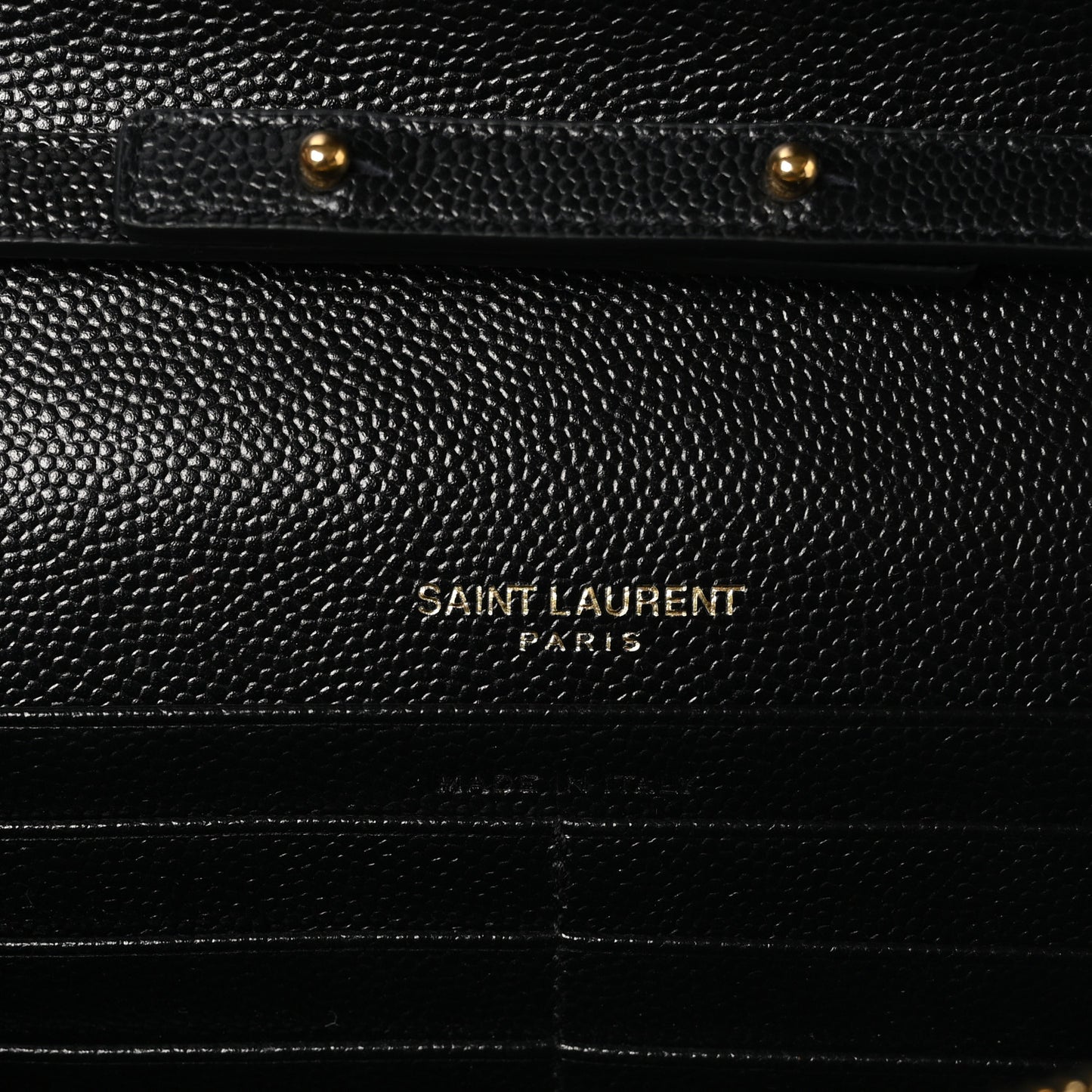 Grain De Poudre Matelasse Chevron Monogram Chain Wallet Black